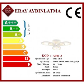 Eray Aydınlatma A001-3 Dimmer Kumandalı Led Avize