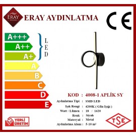 Eray Aydınlatma 4008-1 Siyah Led Aplik 