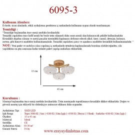 Eray Aydınlatma 6095-3 Sarı 3 Renk Led Avize