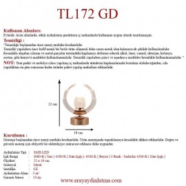 Eray Aydınlatma TL172 Gold Dokunmatik Led Masa Lambası