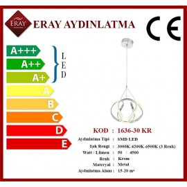 Eray Aydınlatma 1666-30 Krom Led Avize