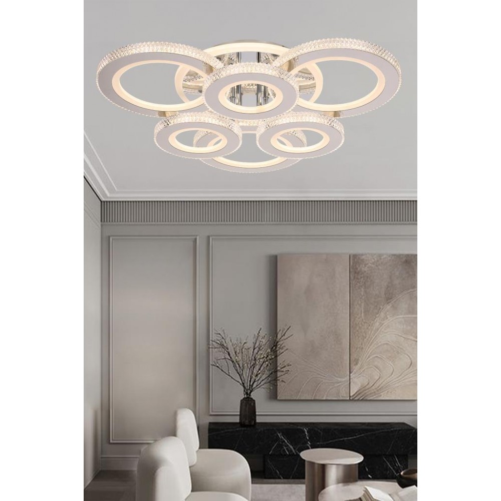 Eray Aydınlatma 2023-6 Lı Krom Dimmer Kumandalı Led Avize