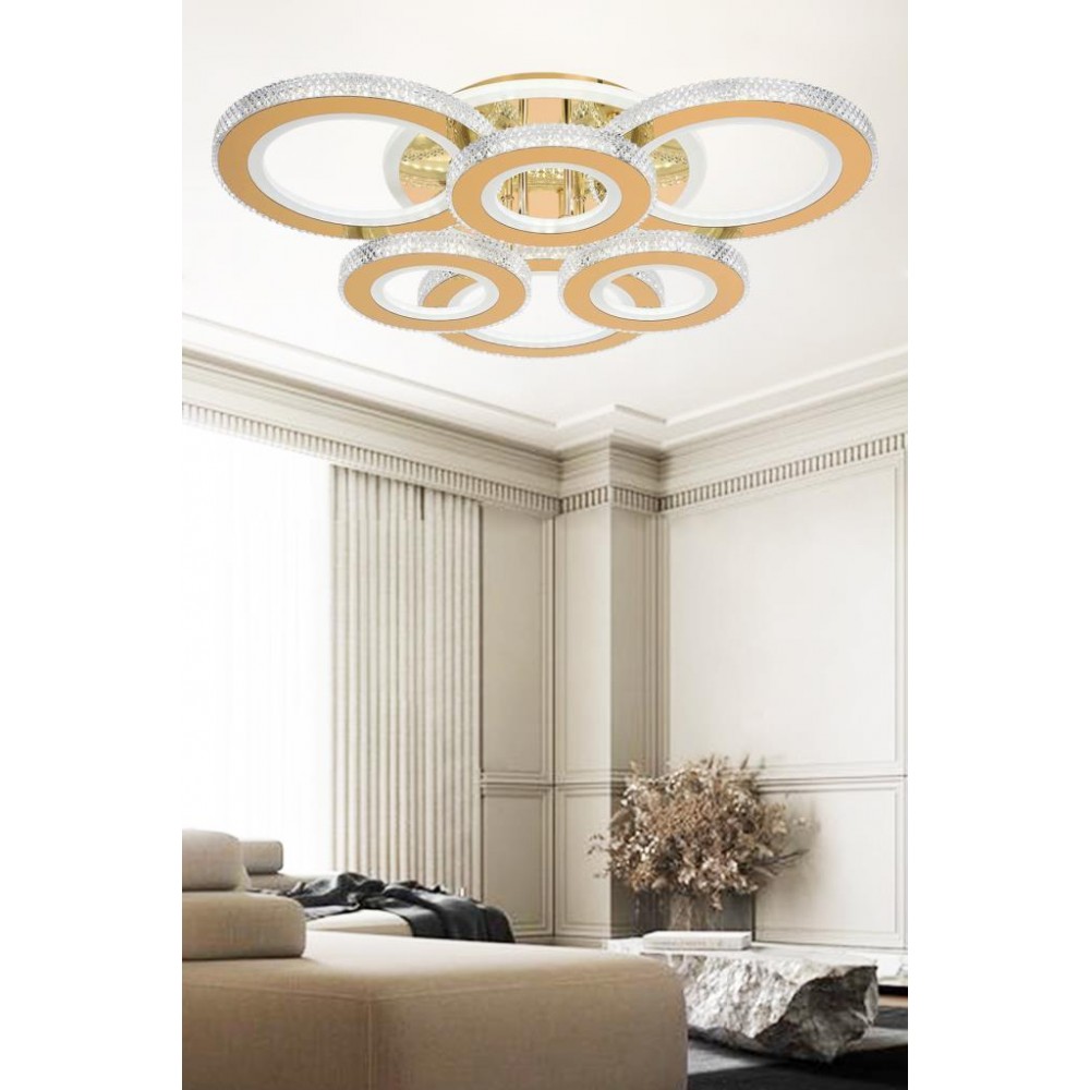 Eray Aydınlatma 2023-6 Sarı Dimmer Kumandalı Led Avize