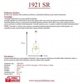 Eray Aydınlatma 1921-1 Gold Kristal Taşlı Led Avize