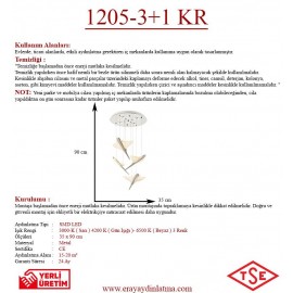 Eray Aydınlatma 1205-3+1 4lü Krom Sarkıt Led Avize