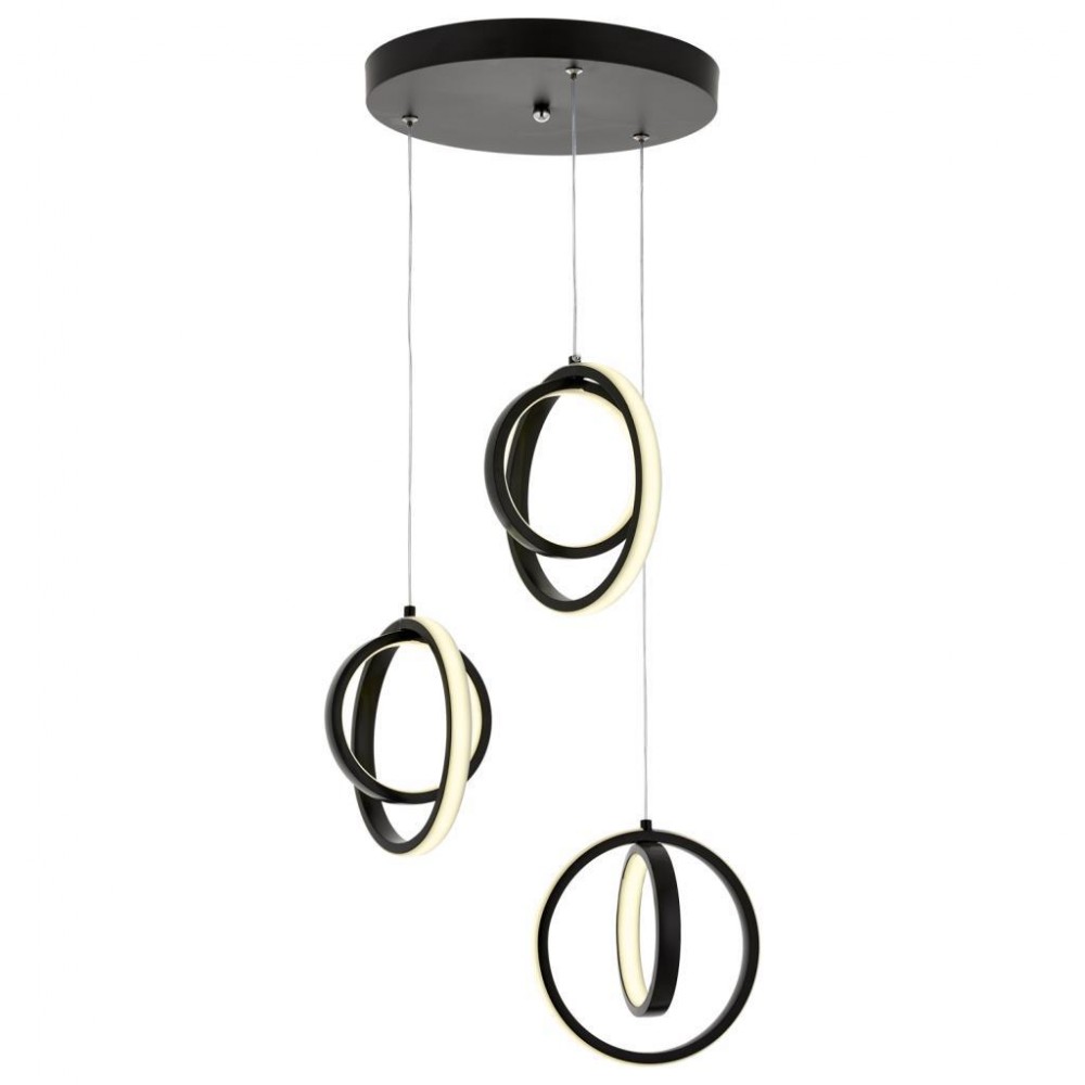 Eray Aydınlatma 1909-3 Siyah 3 lü Led Avize