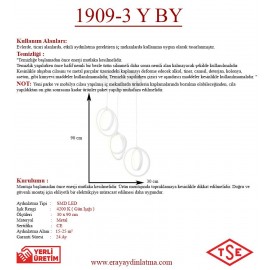 Eray Aydınlatma 1909-3 Beyaz 3 lü Led Avize