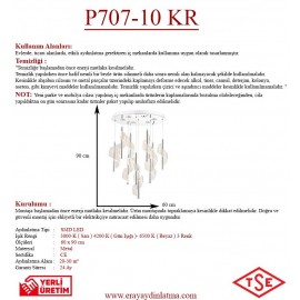 Eray Aydınlatma P7077-10 10lu Krom Sarkıt Led Avize