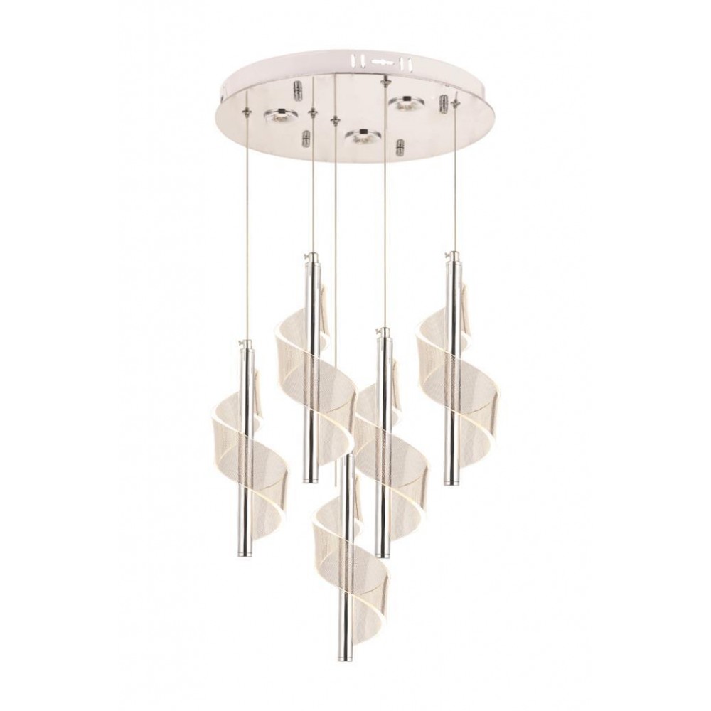Eray Aydınlatma P7077-4+1 5li Krom Sarkıt Led Avize