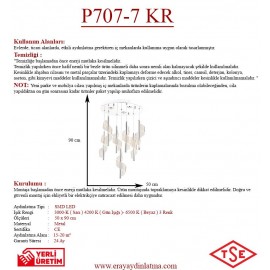Eray Aydınlatma P7077-6+1 7li Krom Sarkıt Led Avize