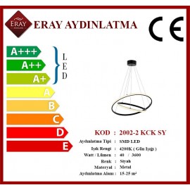 Eray Aydınlatma 2002-2 30-40 Siyah Led  Avize