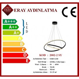 Eray Aydınlatma 2002-2S Led Siyah Avize