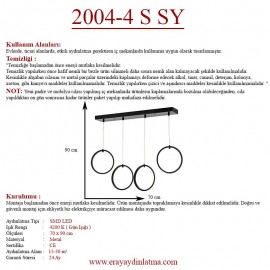 Eray Aydınlatma 2004-4 S Siyah Sıralı Led Avize