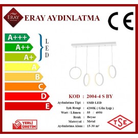 Eray Aydınlatma 2004-4 S Beyaz Sıralı Led Avize