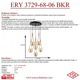 Eray Aydınlatma ERY 3729-68-06 Bakır Renk Modern Avize