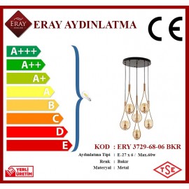 Eray Aydınlatma ERY 3729-68-06 Bakır Renk Modern Avize