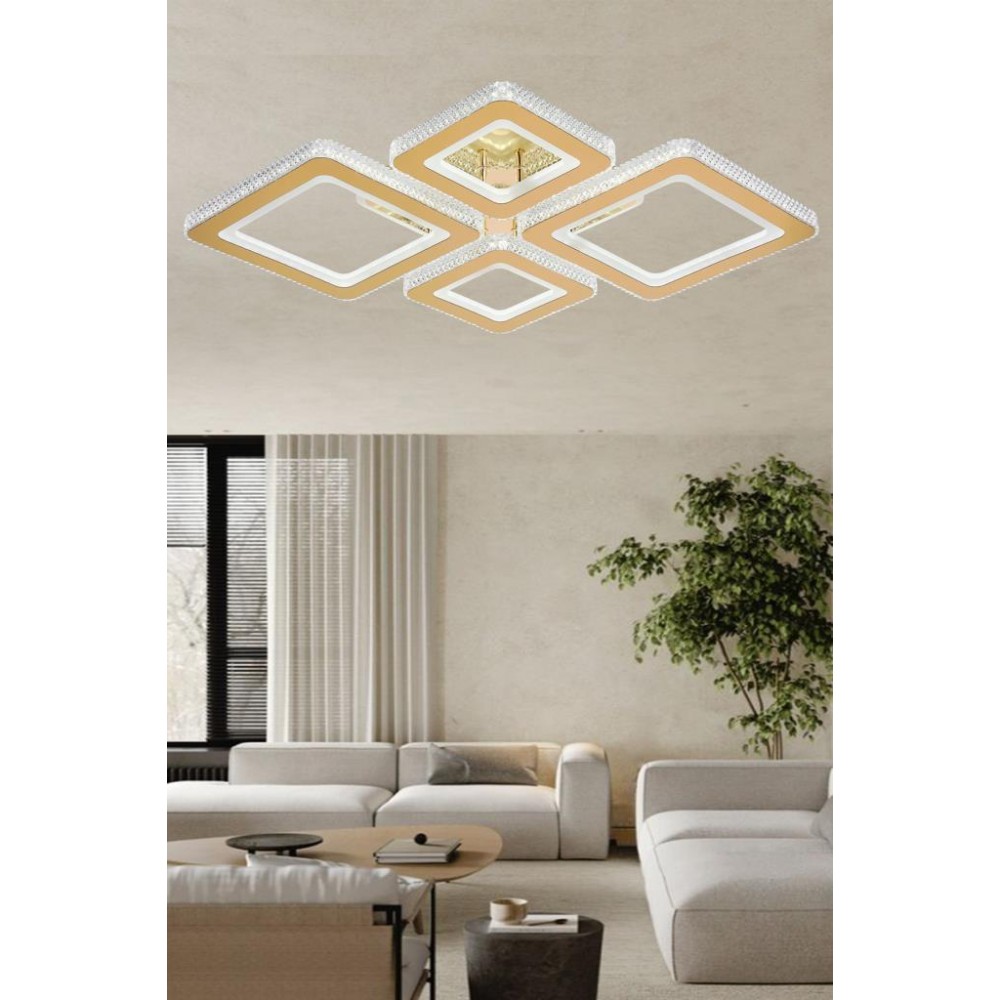 Eray Aydınlatma 2021-4 Sarı Dimmer Kumandalı Led Avize