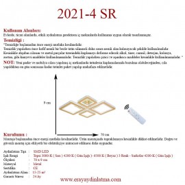 Eray Aydınlatma 2021-4 Sarı Dimmer Kumandalı Led Avize