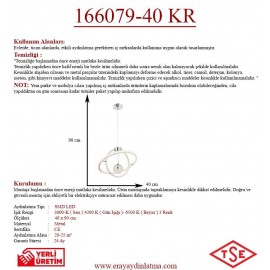 Eray Aydınlatma 166079-40 Led Krom Avize
