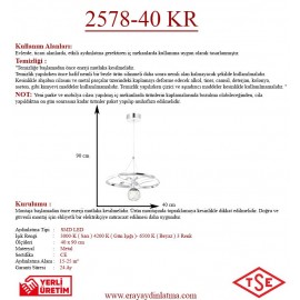Eray Aydınlatma 2578-40 Krom Led Avize