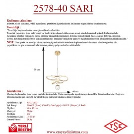 Eray Aydınlatma 2578-40 SR Led Gold Avize