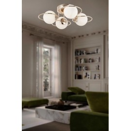 Eray Aydınlatma 4 lü Opal Camlı Rose Gold Avize