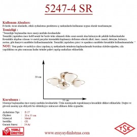 Eray Aydınlatma 4 lü Opal Camlı Rose Gold Avize