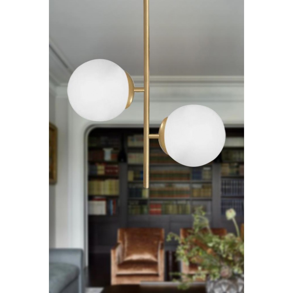 Eray Aydınlatma Opal Camlı 2li Eskitme Avize