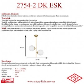 Eray Aydınlatma Opal Camlı 2li Eskitme Avize