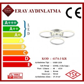 Eray Aydınlatma 6174-3 Krom Led Avize