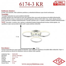 Eray Aydınlatma 6174-3 Krom Led Avize