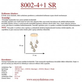 Eray Aydınlatma 8002-4+1 Sarkıt Gold Led Avize