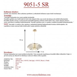 Eray Aydınlatma 9051-5 Sarkıt 3 Renk Led Avize