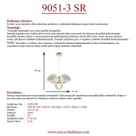 Eray Aydınlatma 9051-3 Sarkıt 3 Renk Led Avize