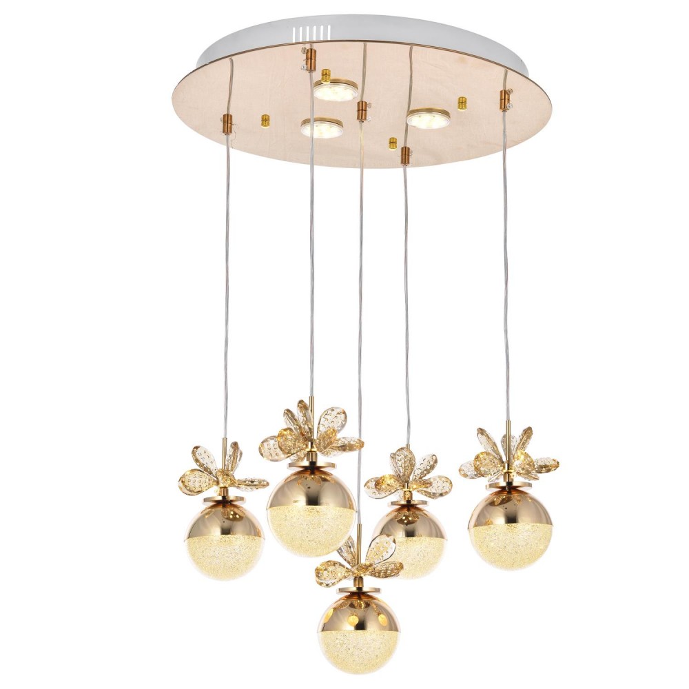 Eray Aydınlatma 9178-4+1+3R Sarı Powerled 5 li Avize