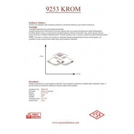 Eray Aydınlatma 9253 Ledli Krom Plofonyer Avize