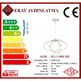 Eray Aydınlatma 923-3 Krom Sarkıt Led Avize