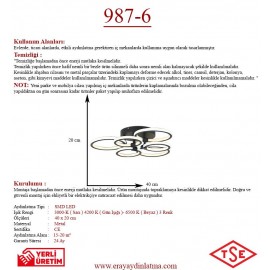 Eray Aydınlatma 987-3+3 6lı Plofonyer Led Avize