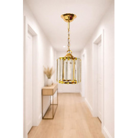 Eray Aydınlatma ERY 3729-43-01 Sarı Yuvarlak Tekli Taşlı Avize