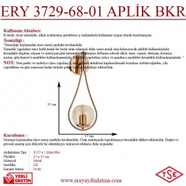Eray Aydınlatma ERY 3729-68-01 Bakır Renk Modern Aplik