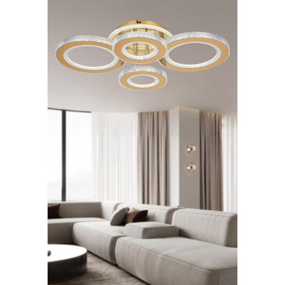 Eray Aydınlatma 2023-4 Sarı Dimmer Kumandalı Led Avize