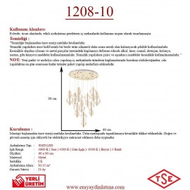 Eray Aydınlatma 1208-10 lu Sarkıt Led Avize