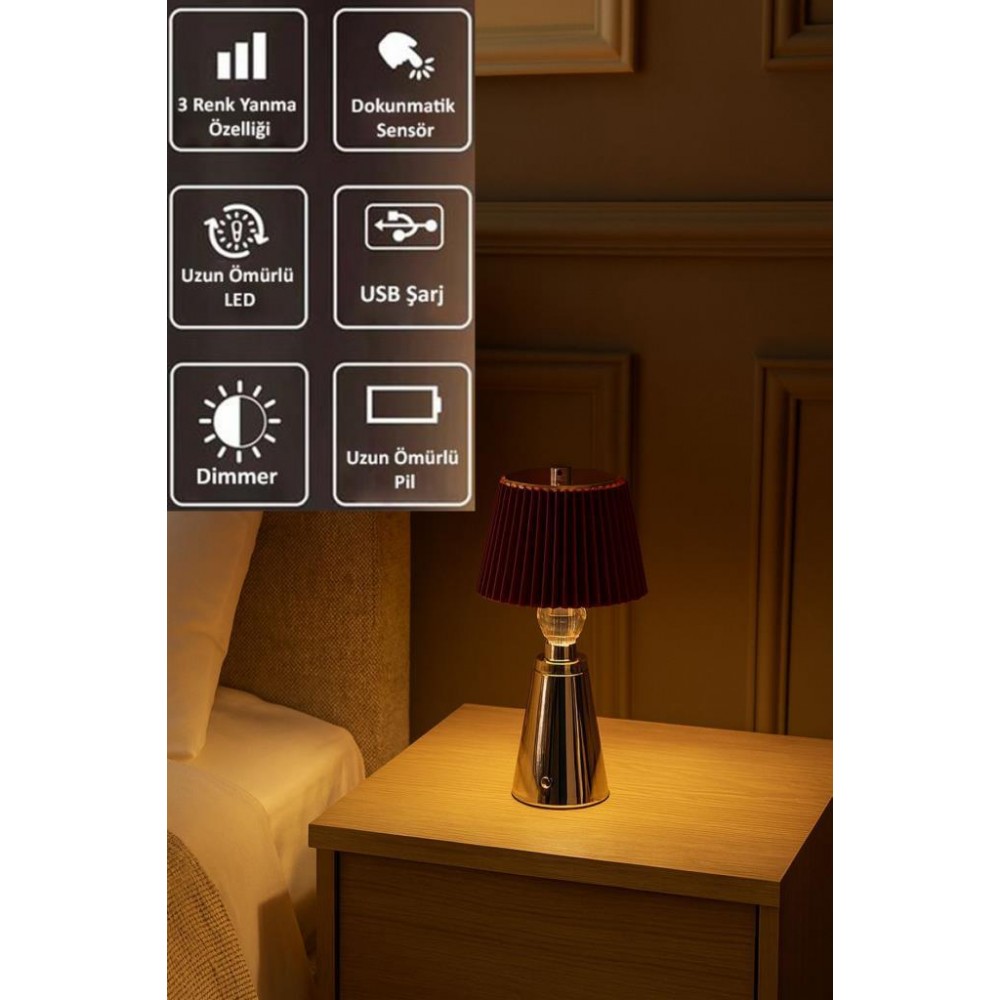 Eray Aydınlatma TL283 Krom Dokunmatik Led Masa Lambası