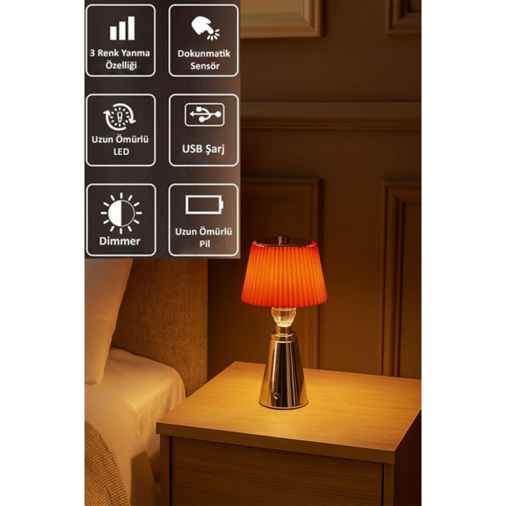 Eray Aydınlatma TL283 Gold Dokunmatik Led Masa Lambası