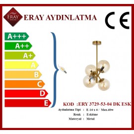 Eray Aydınlatma Topaç 4 lü Dikey Eskitme Avize