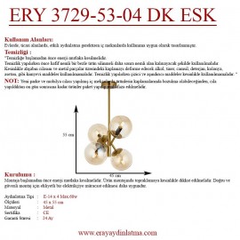 Eray Aydınlatma Topaç 4 lü Dikey Eskitme Avize