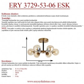 Eray Aydınlatma Topaç 6 lı Eskitme Avize