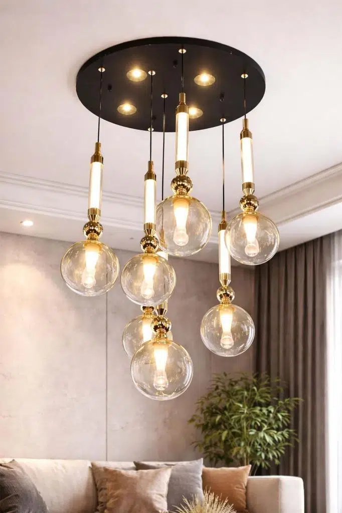 Eray Aydınlatma 10032-7 Li Sarkıt Camlı Led Avize