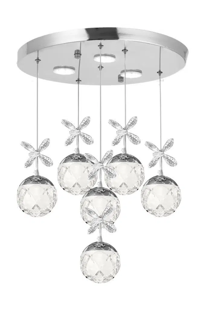 Eray Aydınlatma 2560-5+1 6 Li Krom Led Avize