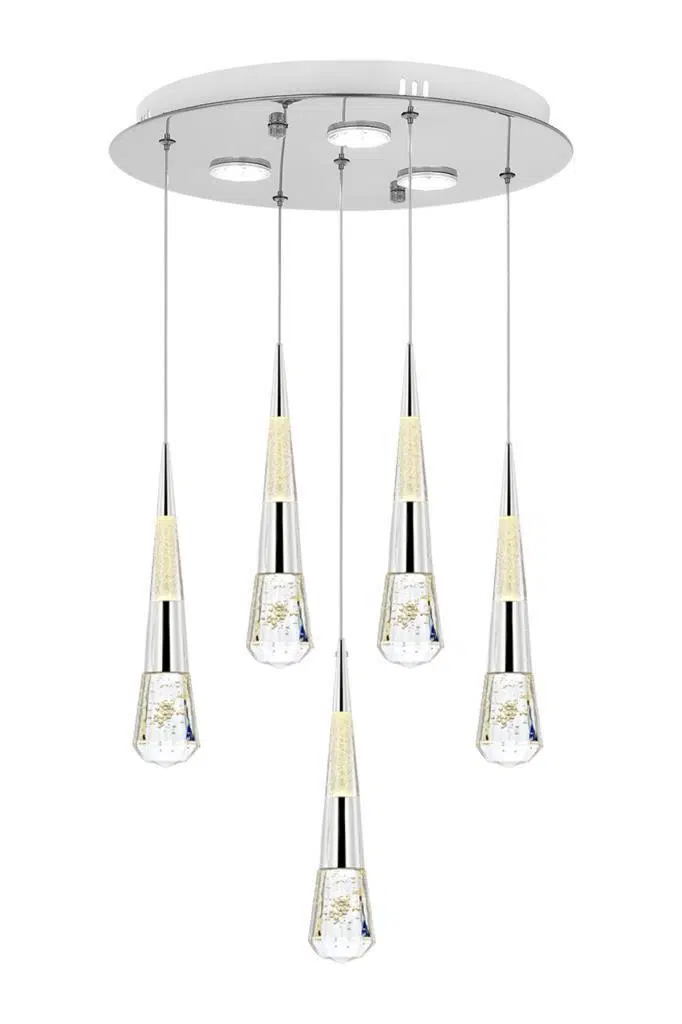 Eray Aydınlatma 1606-4+1 5li Sarkıt Led Krom Avize